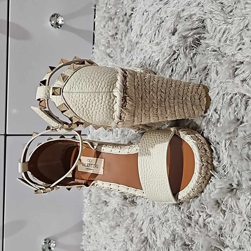 Authentic Valentino Garavani Rock Stub Espadrille Wedges